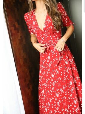 Polo Ralph Lauren Nautical Star Print Crepe Wrap Dress Size 6